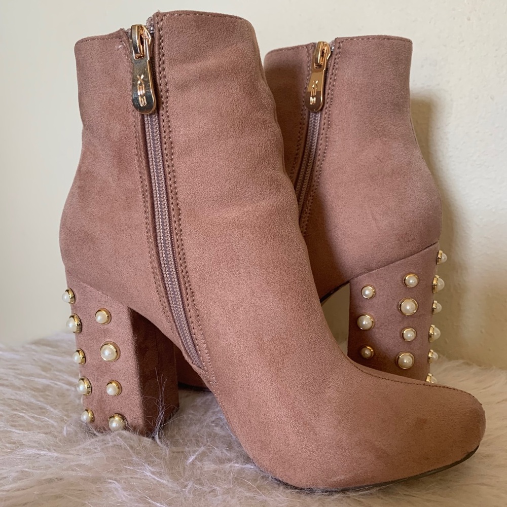 Pearl Embellished Booties - Worn Once